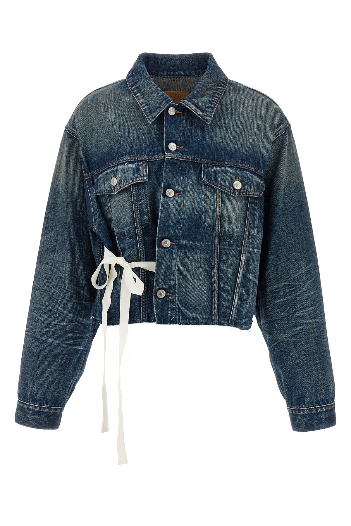 MM6 38 stonewashed cotton denim jacket