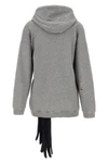 used-effect mélange cotton jersey hoodie mini dress