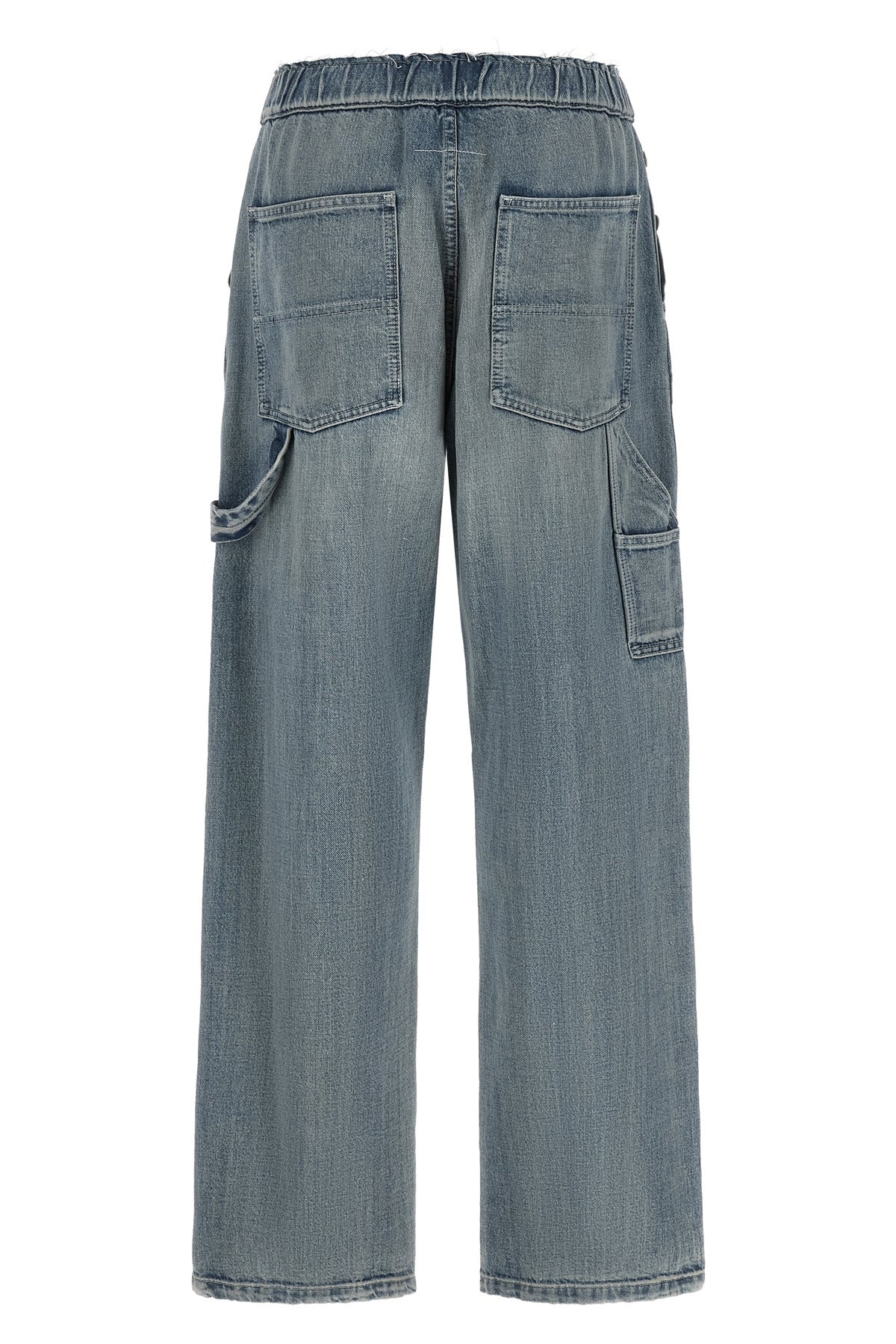 maison margiela mm6 jeans redefine workwear aesthetics through a wide-leg silhou