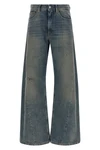 maison margiela mm6 jeans feature a wide-leg silhouette characterized by exagger
