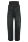 mm6 maison margielas wide-leg jeans redefine classic denim through an asymmetri