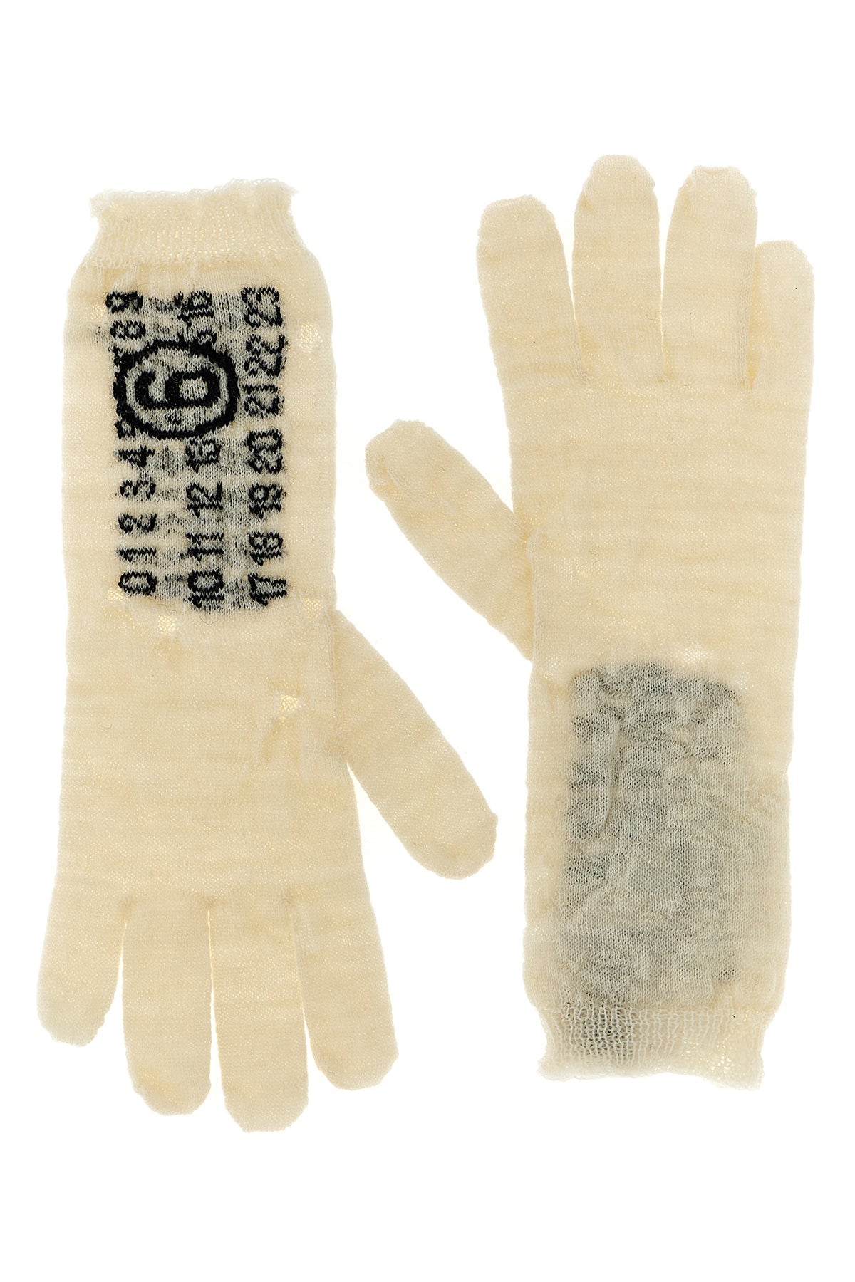 MM6 M front jacquard numeric signature mm6 gloves and rips