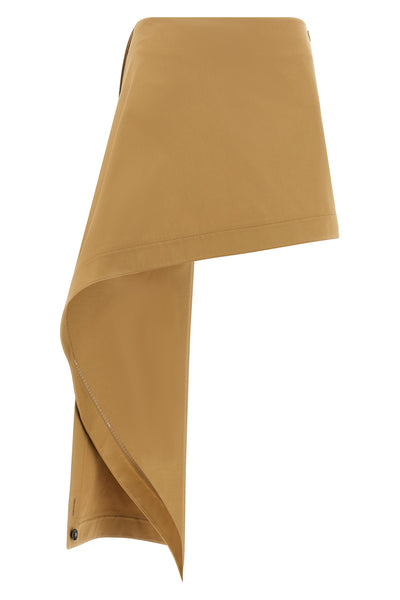 mini skirt in cotton and silk gabardine of medium weight