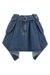 mini skirt in light washed cotton denim