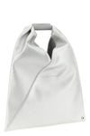 japanese small handbag in hammered laminated leather-effect fabric