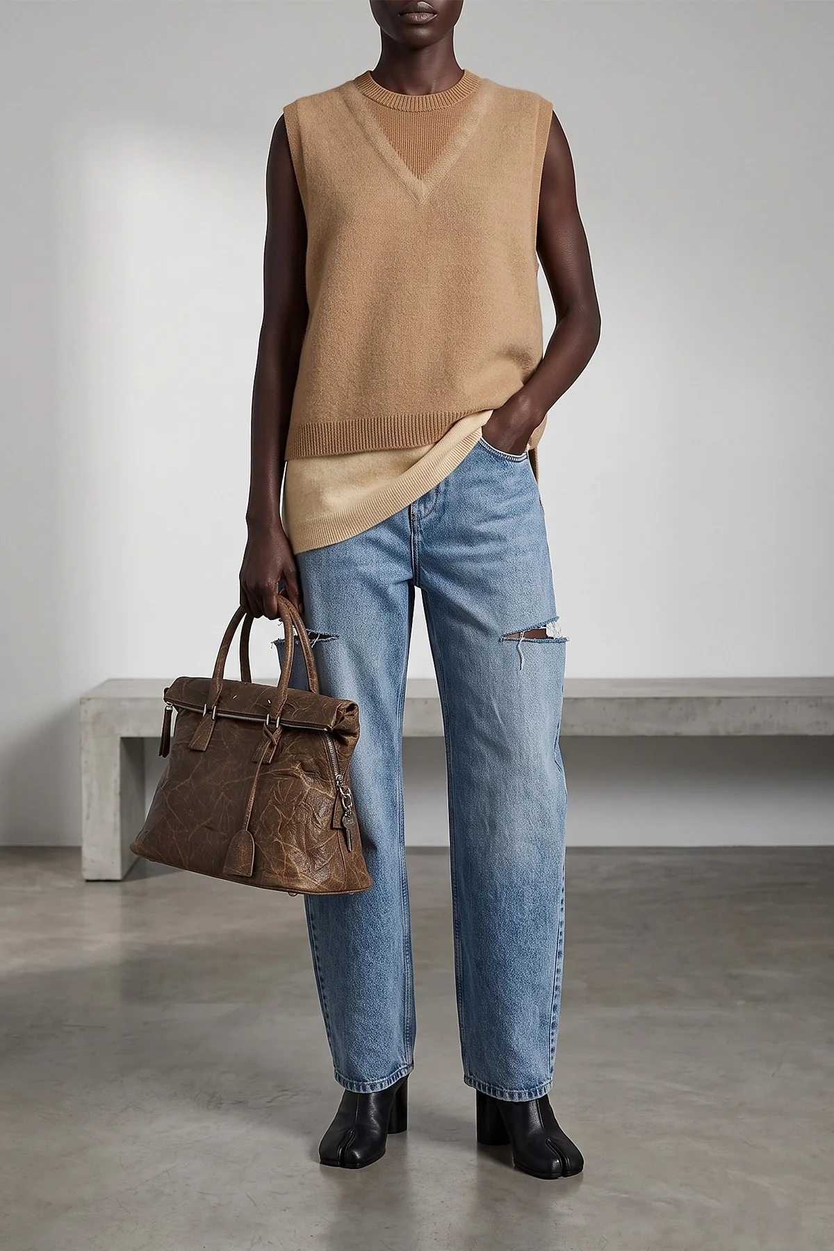 MAISON MARGIELA 36 tabi leather ankle boots