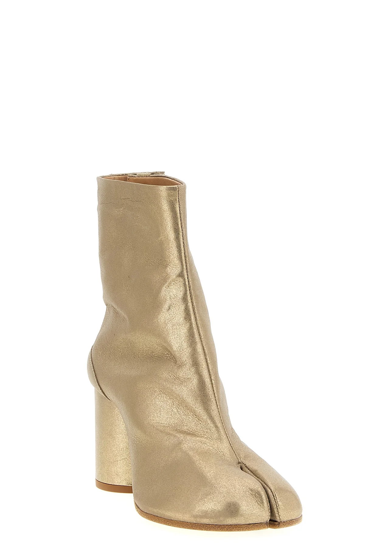 tabi ankle boots in vintage soft metallic leather