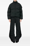 quilted and goose feather padded fabric down jacket