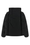 quilted and goose feather padded fabric down jacket