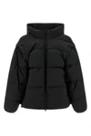 quilted and goose feather padded fabric down jacket