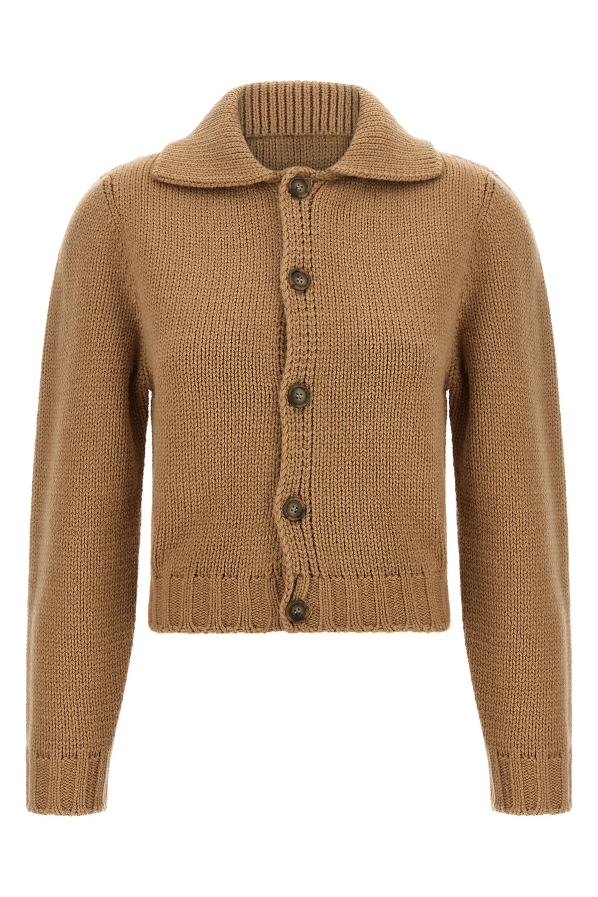 MM6 L the maison margiela mm6 cardigan redefines knitwear codes through a cropped silh