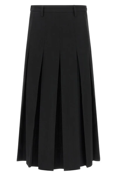 maison margielas mm6 midi skirt redefines classic tailoring through a distincti