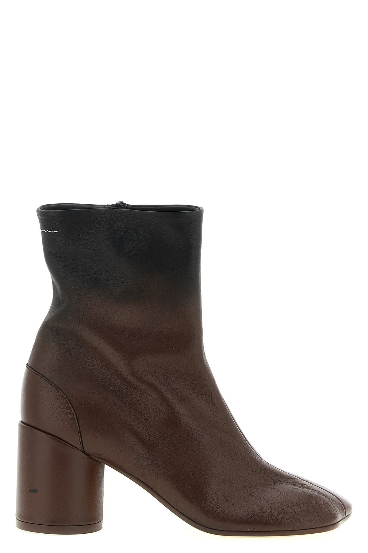 MM6 37 anatomic ankle boots in crinkle effect dégradé leather