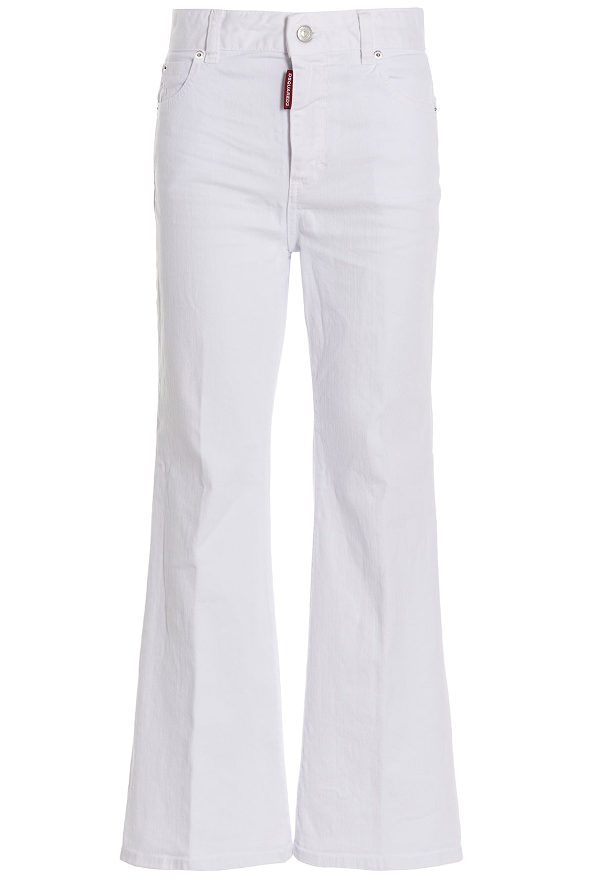 DSQUARED2 40 super flared cropped cotton denim jeans