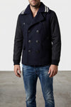 hybrid peacoat double-breasted wool coat