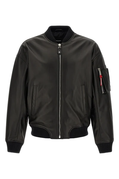 leather bomber jacket