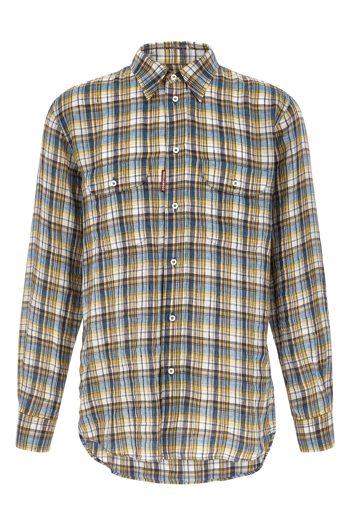 DSQUARED2 50 canadian vintage plaid linen shirt