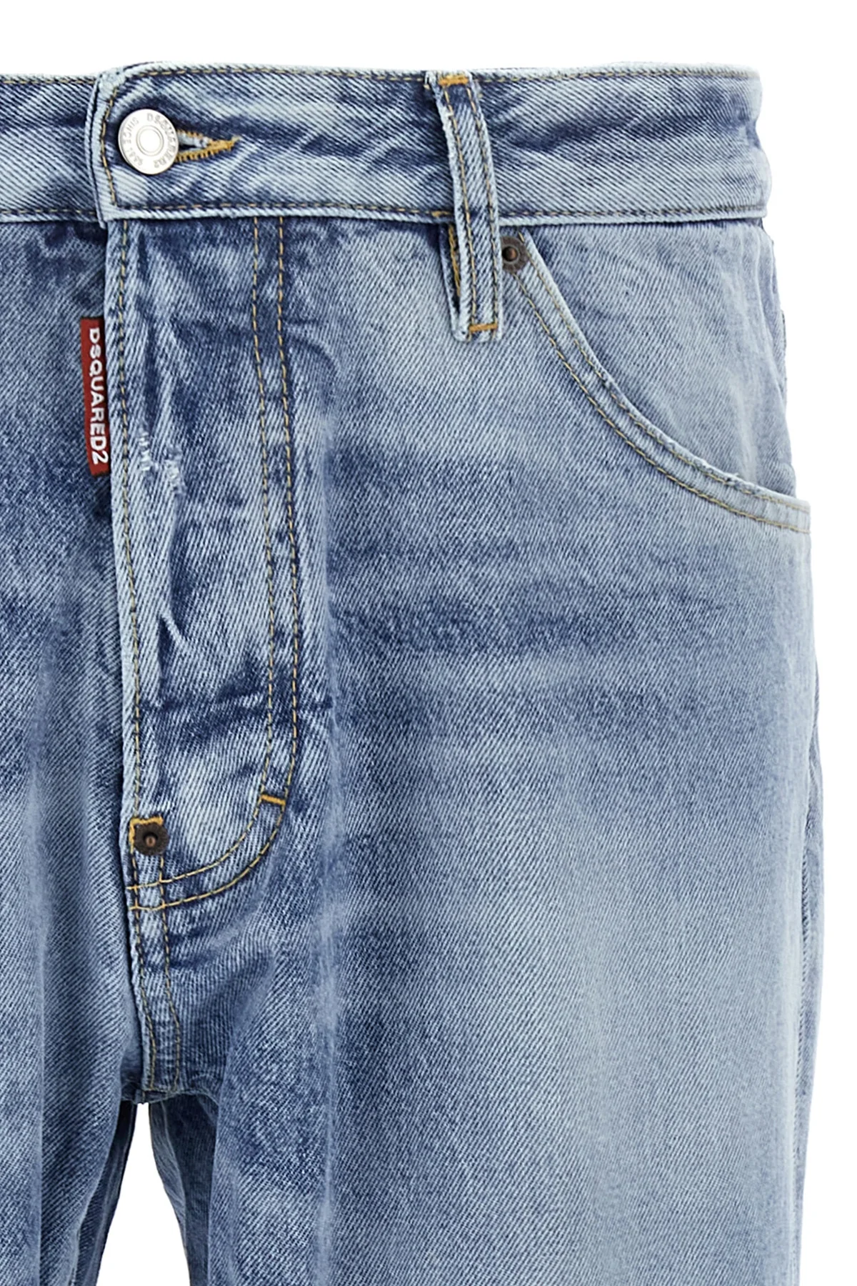cool guy used-effect stonewashed cotton denim jeans