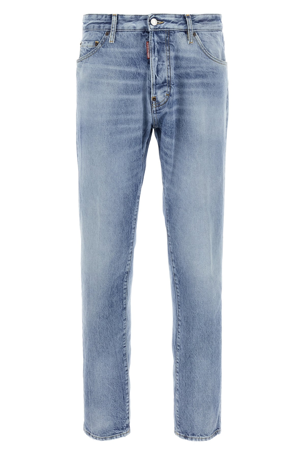 cool guy used-effect stonewashed cotton denim jeans