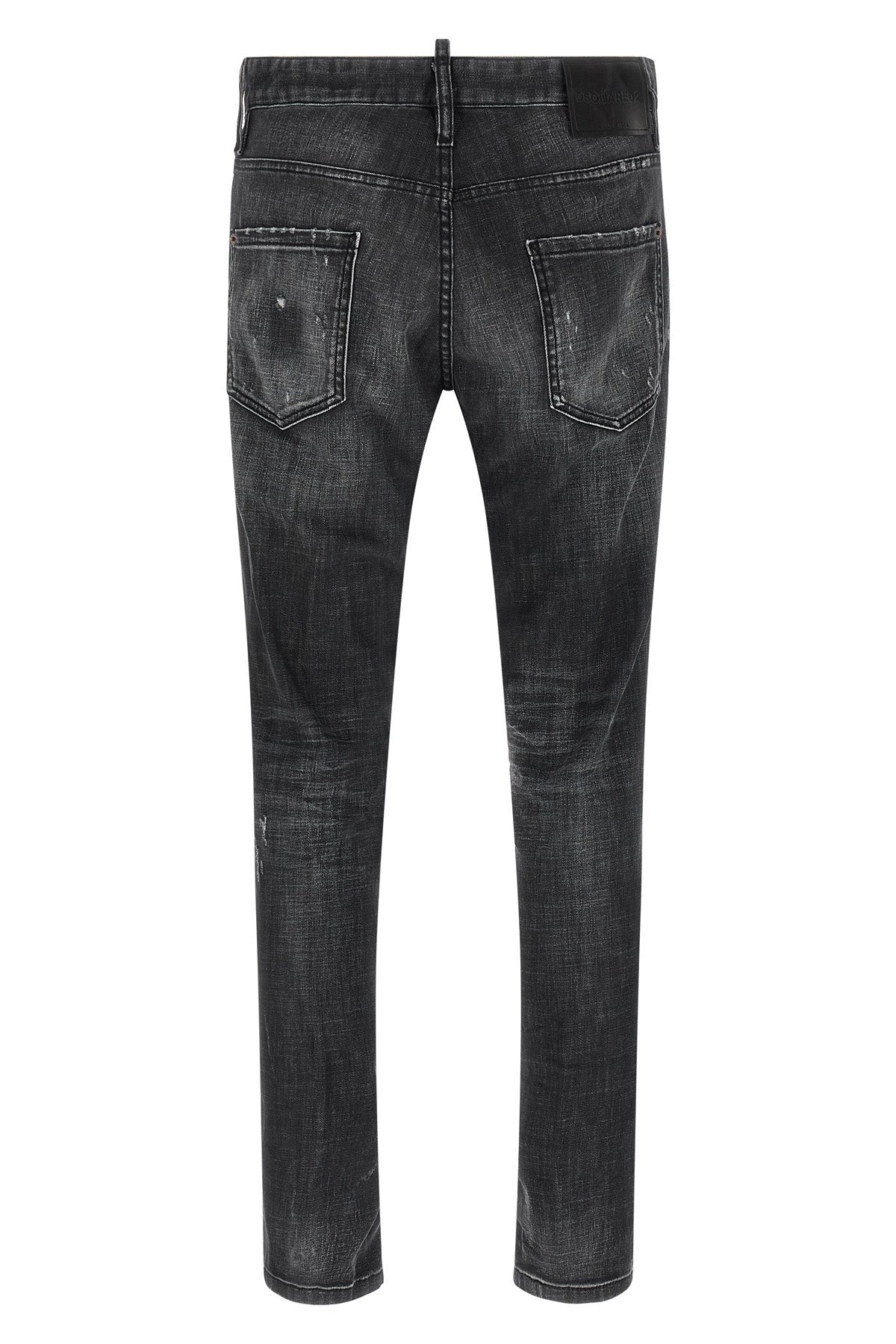5-pocket teddy used-effect wash cotton denim jeans