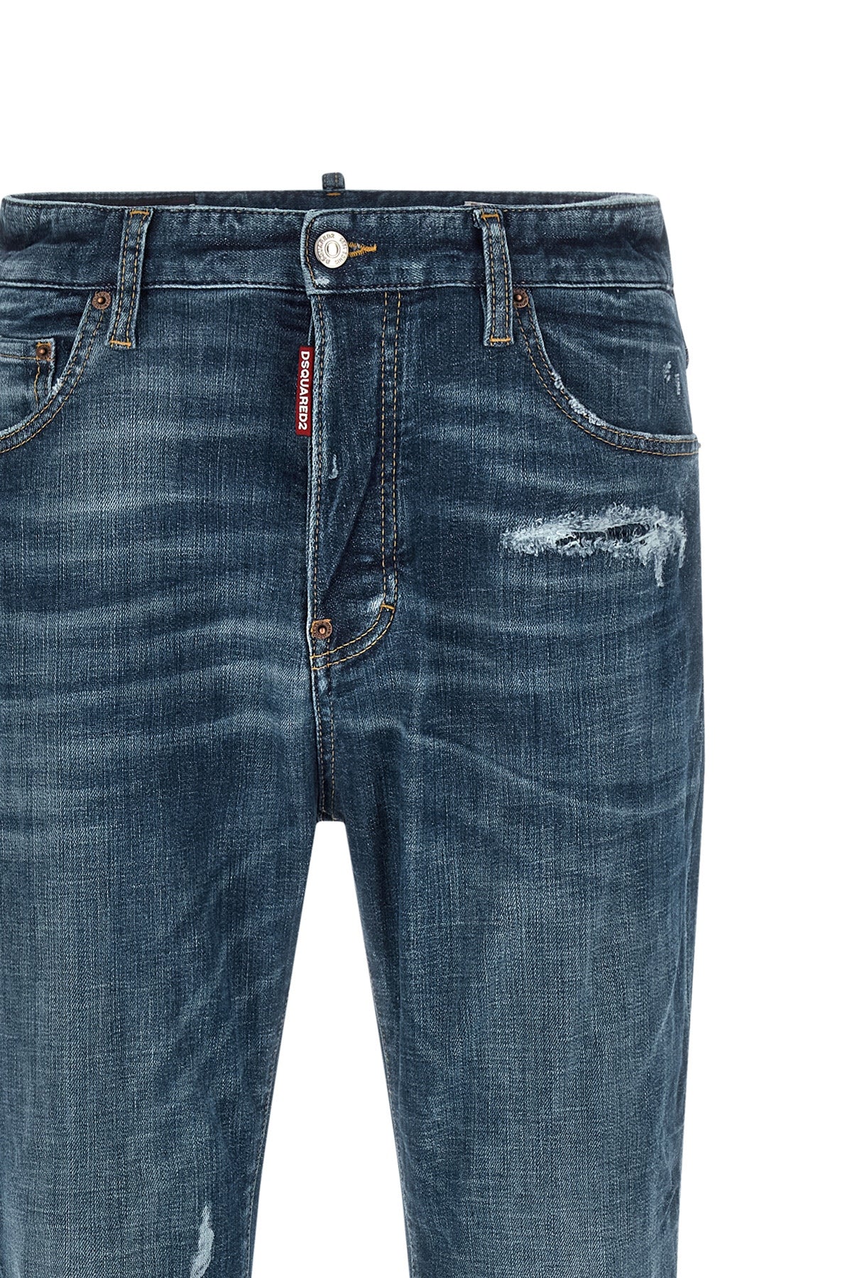 642 used-effect stonewashed stretch cotton denim jeans