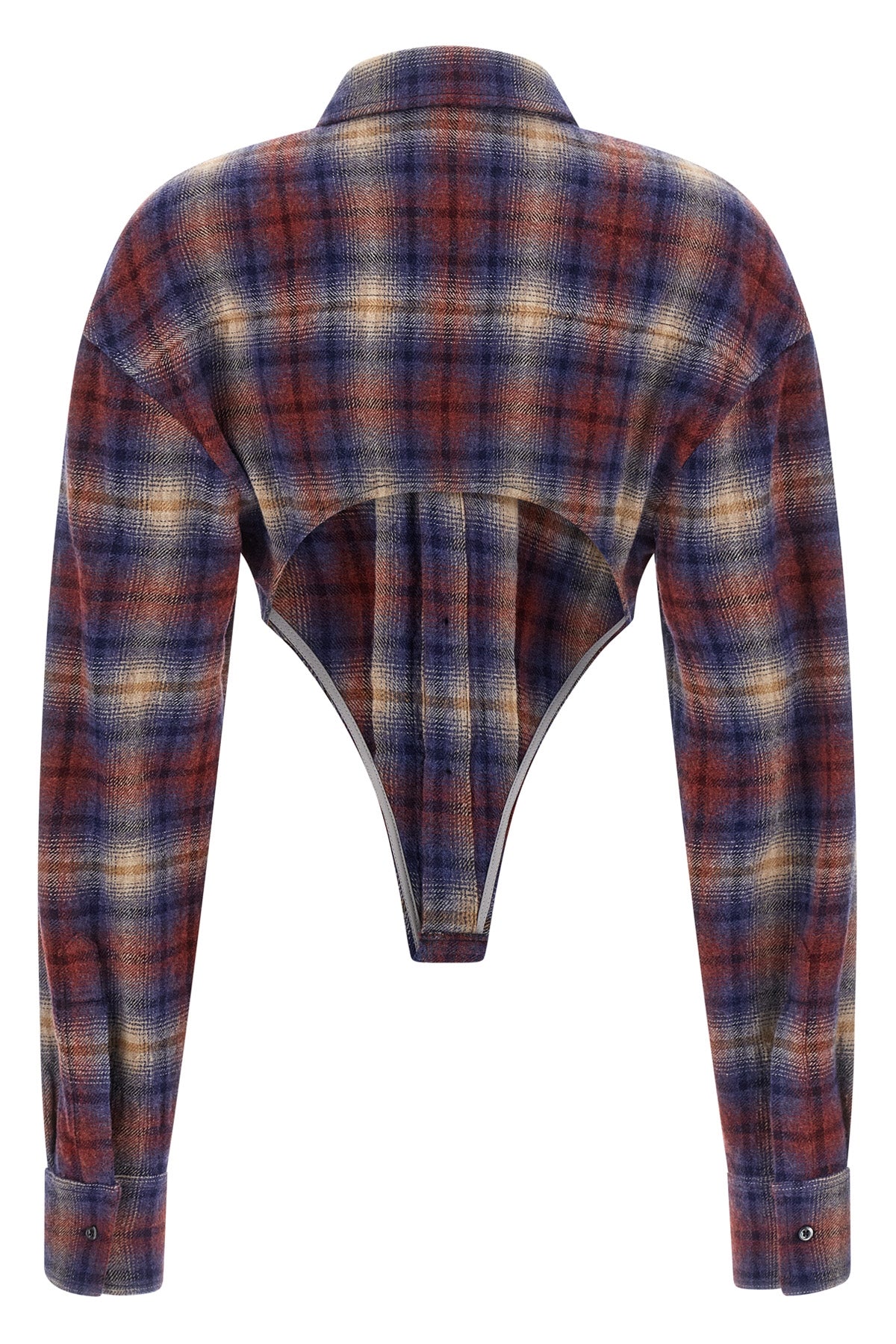 DSQUARED2 40 loop check patterned wool shirt