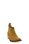 western chelsea heel-less vintage effect suede ankle boots