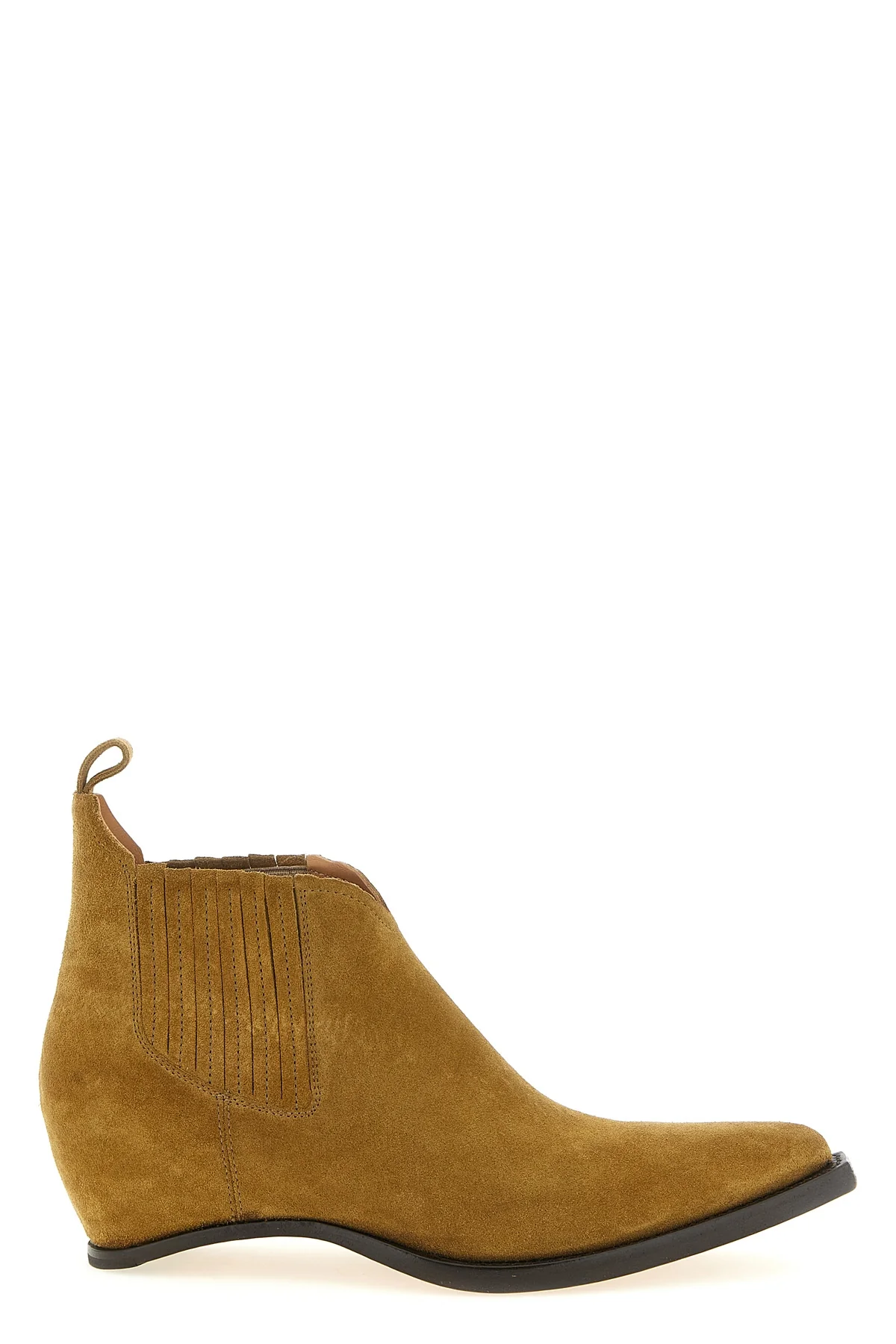 western chelsea heel-less vintage effect suede ankle boots