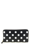 polka dots printed leather wallet