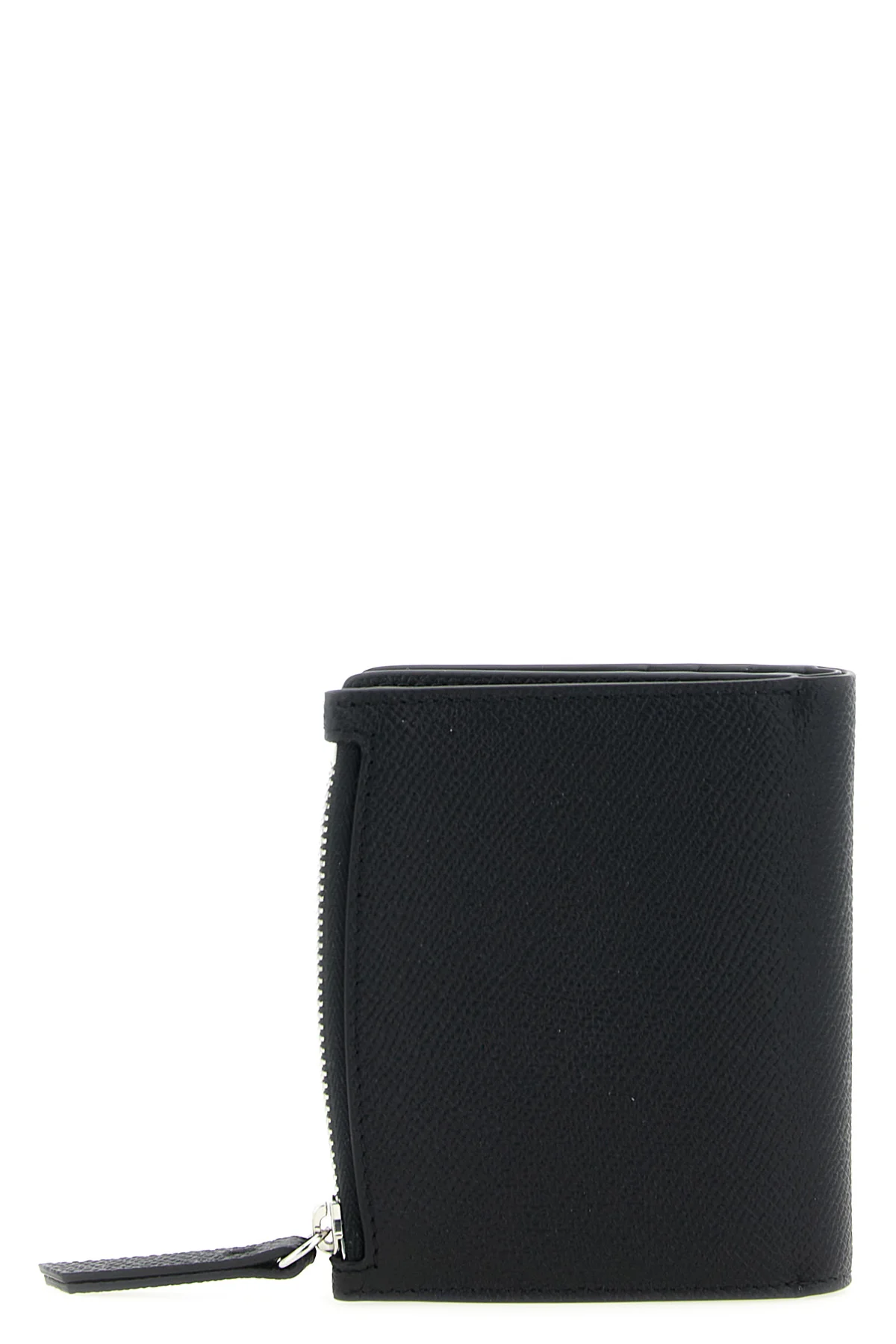 maison margielas small wallet is made of fine black hammered calf leather