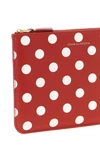 polka dots printed leather wallet