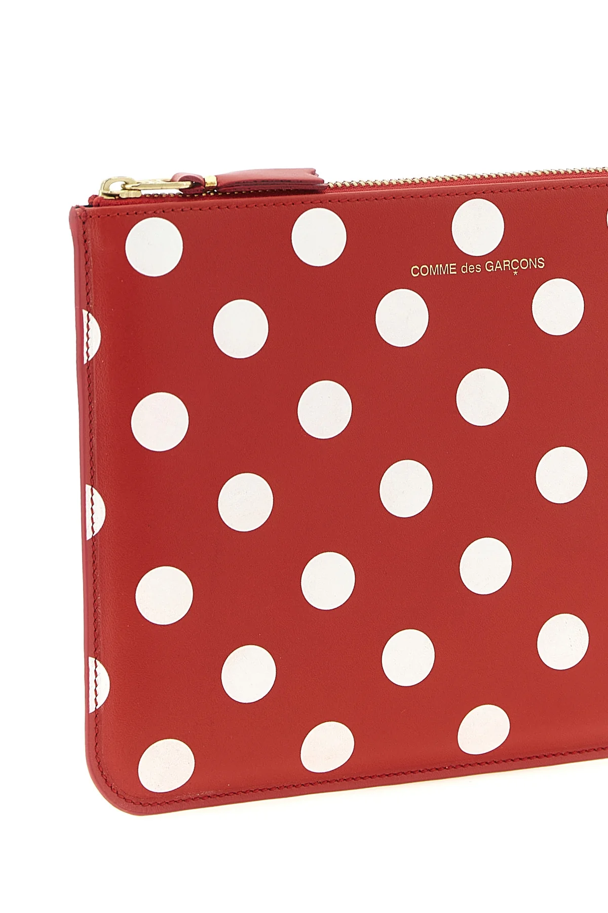 polka dots printed leather wallet