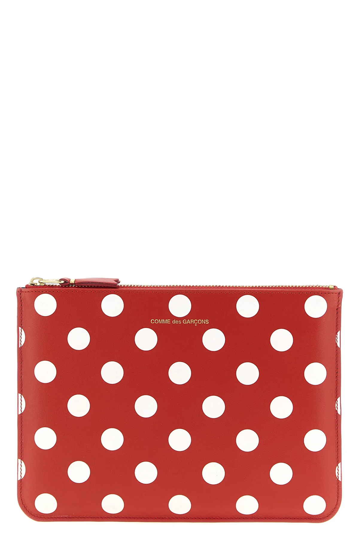 COMME DES GARÇONS OS polka dots printed leather wallet