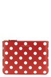 polka dots printed leather wallet