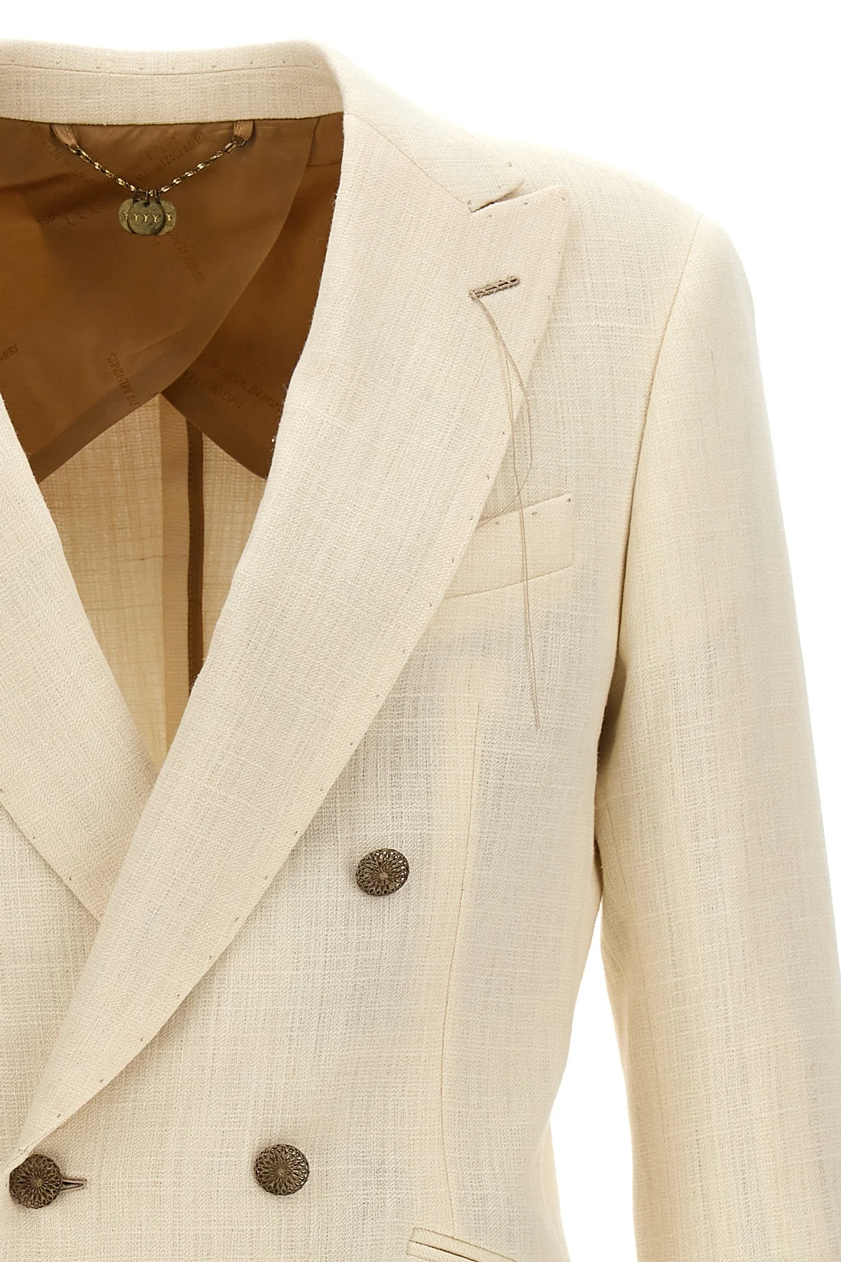 sam double-breasted blazer in silk blend