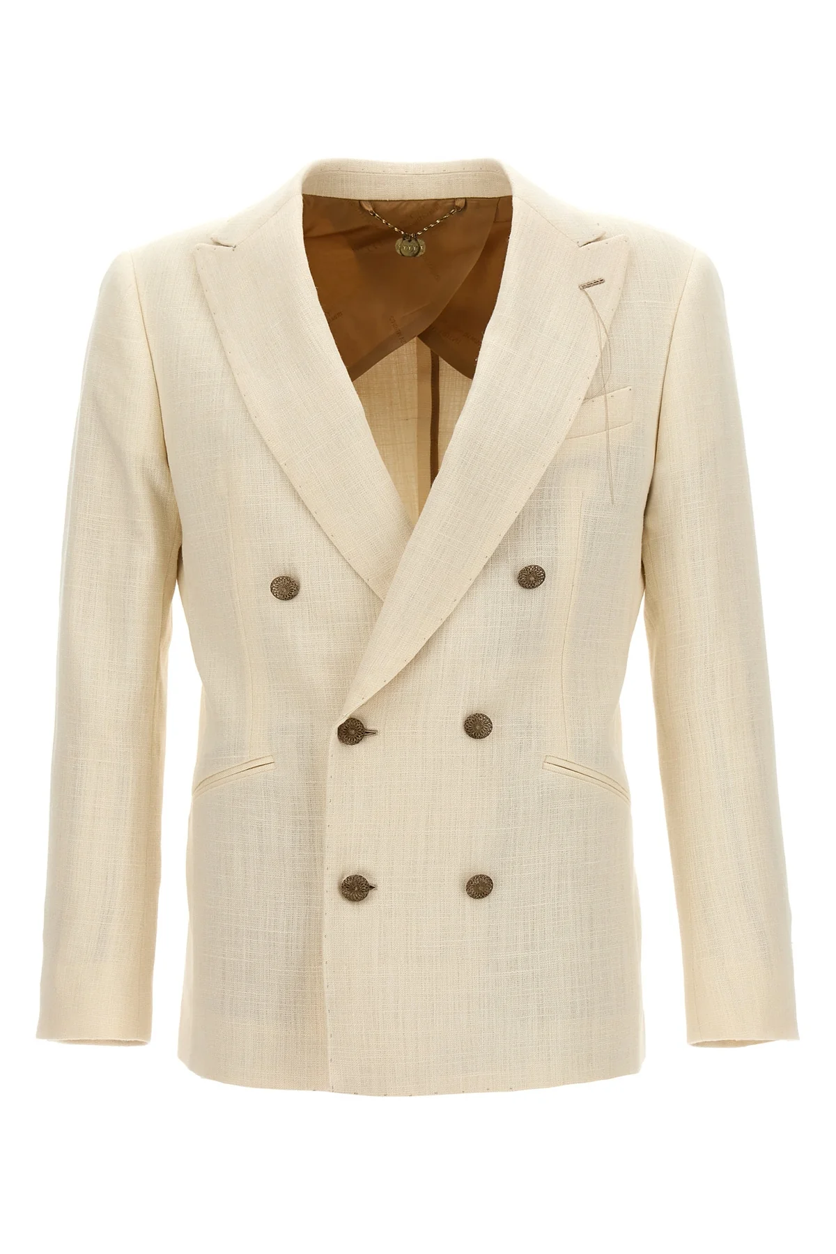 sam double-breasted blazer in silk blend