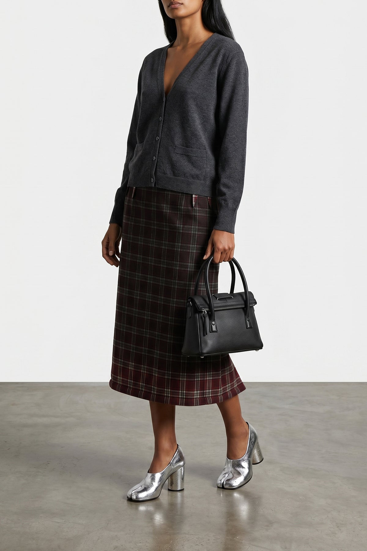 MAISON MARGIELA OS small hammered leather 5ac east west handbag