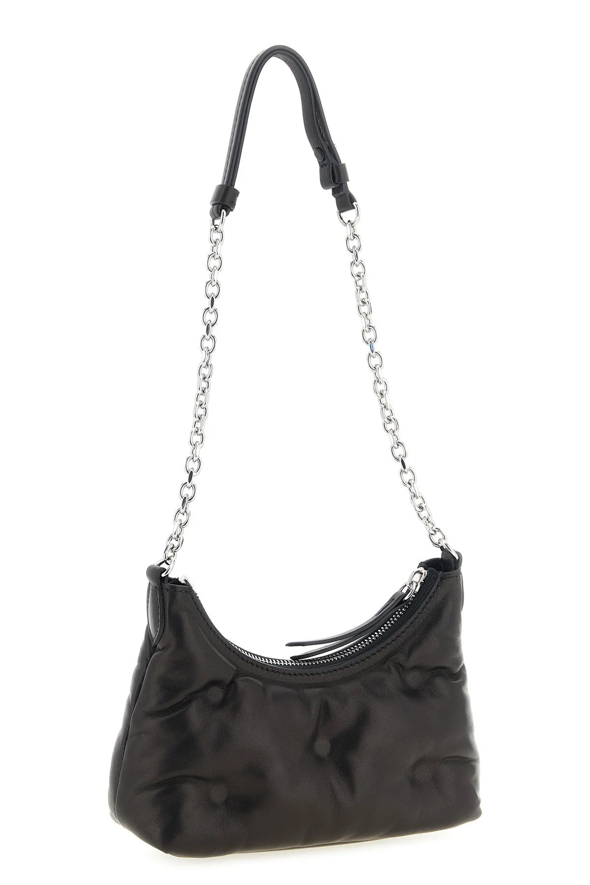 maison margiela glam slam hobo micro shoulder bag is made of soft nappa lambskin