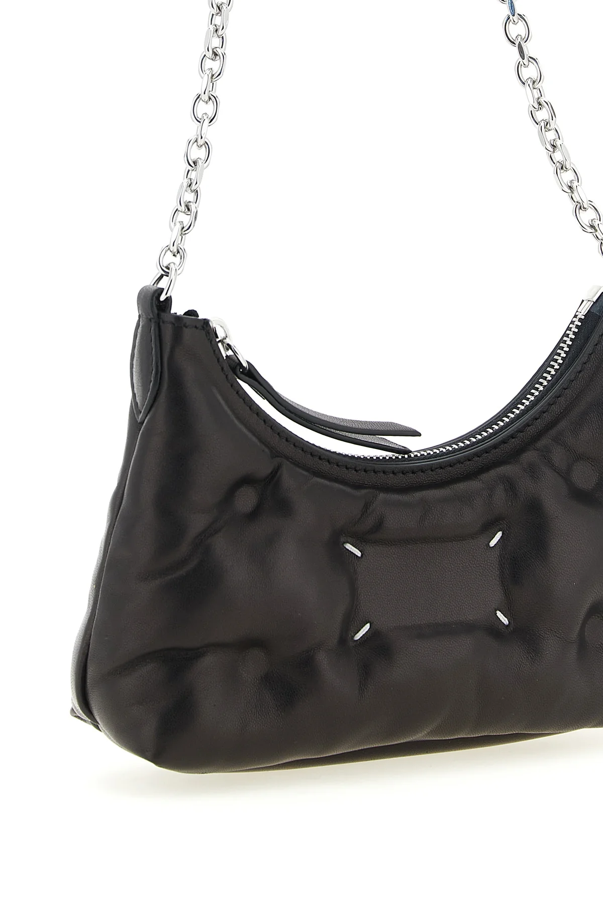 maison margiela glam slam hobo micro shoulder bag is made of soft nappa lambskin
