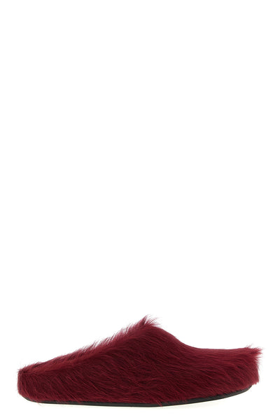 fussbett long-haired calf leather sabots