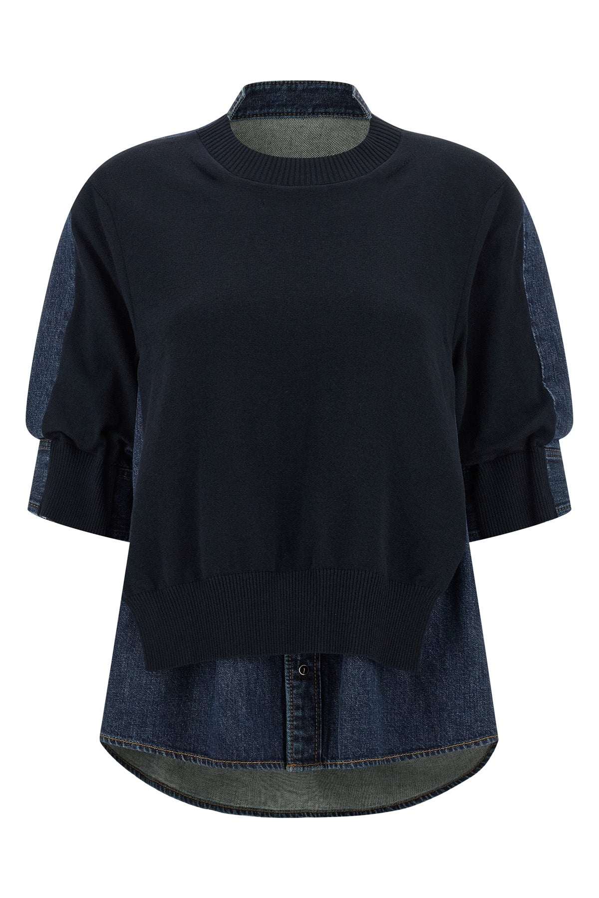 shirt-style back in cotton denim