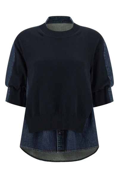 shirt-style back in cotton denim