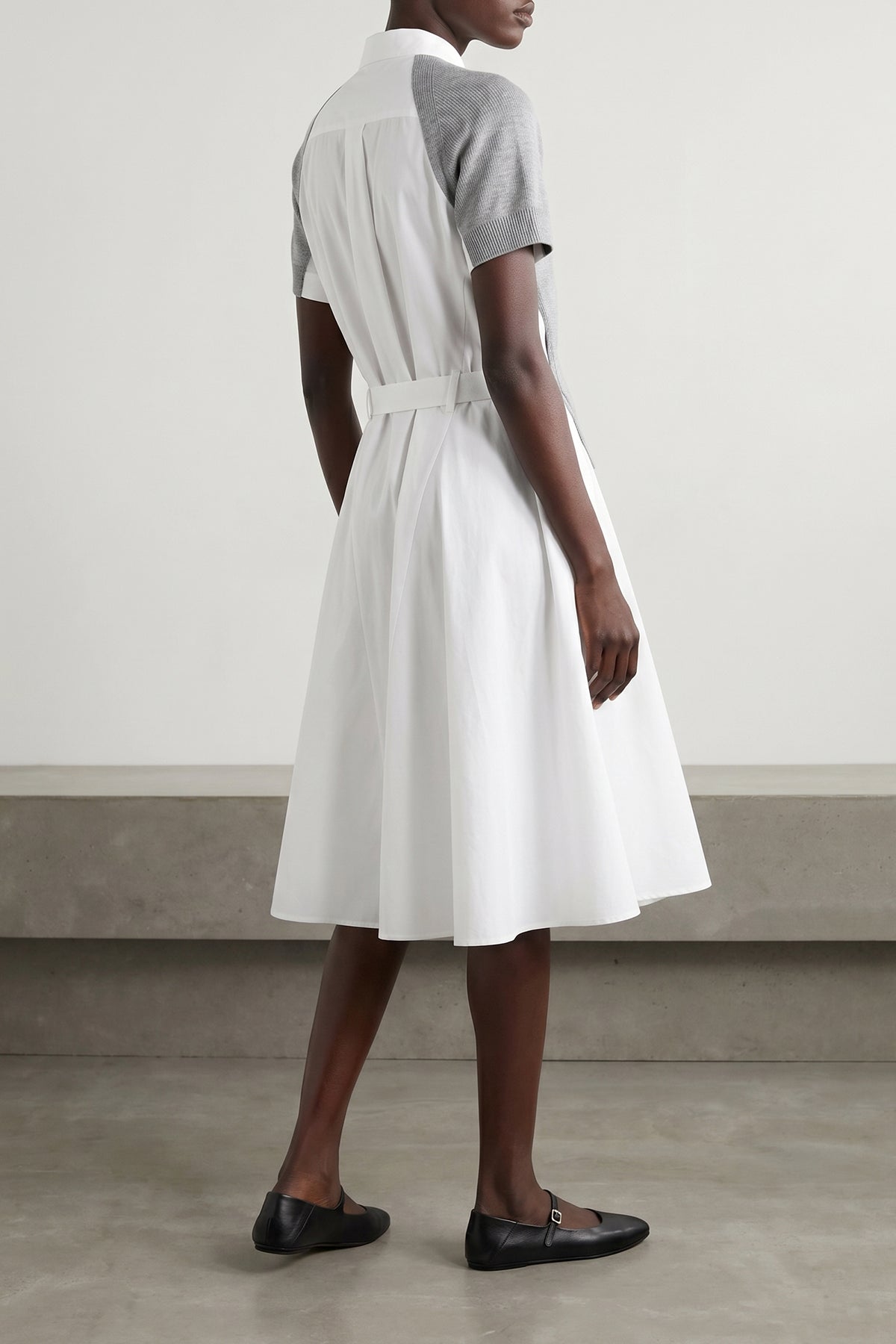 SACAI 3 hybrid midi dress