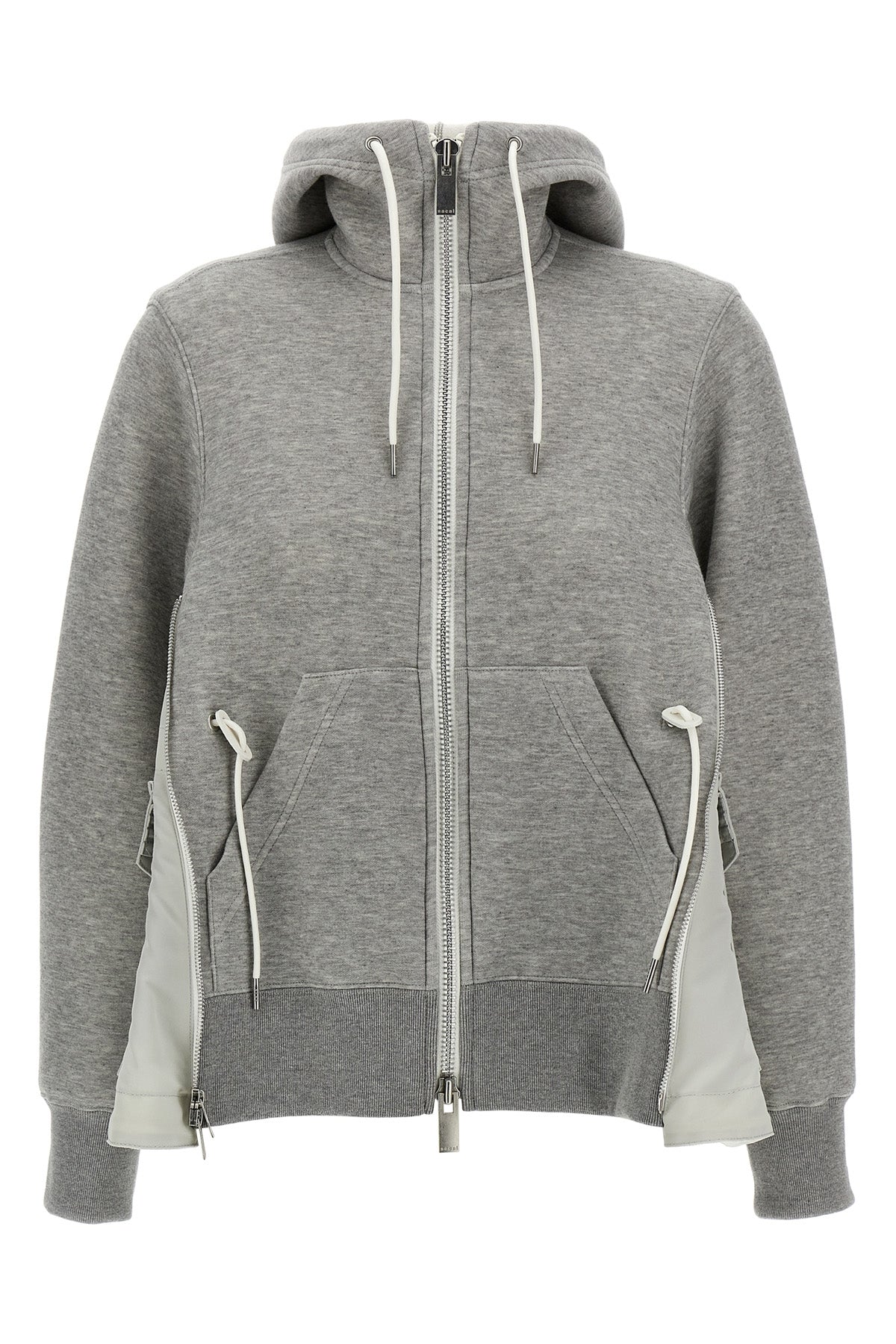 SACAI 3 sponge hoodie in mélange cotton blend