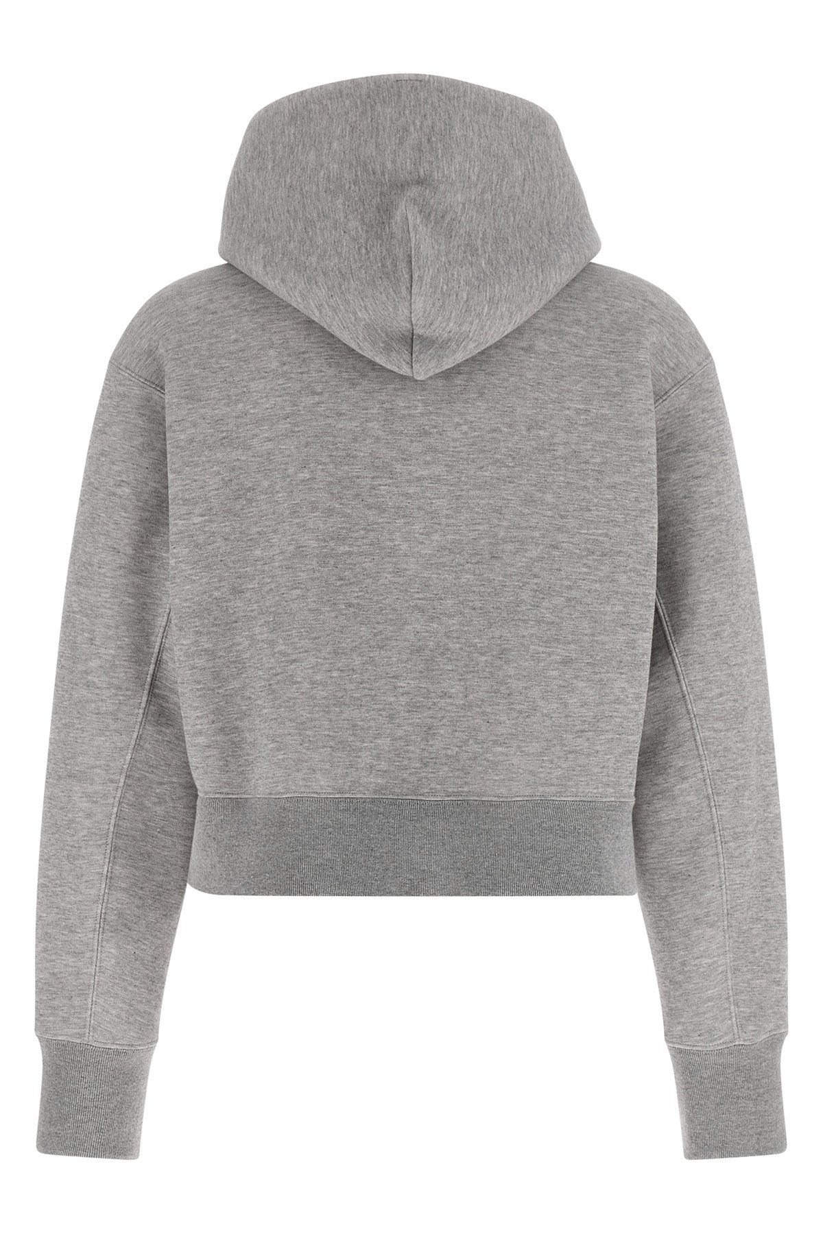 sponge cropped hoodie in mélange cotton blend