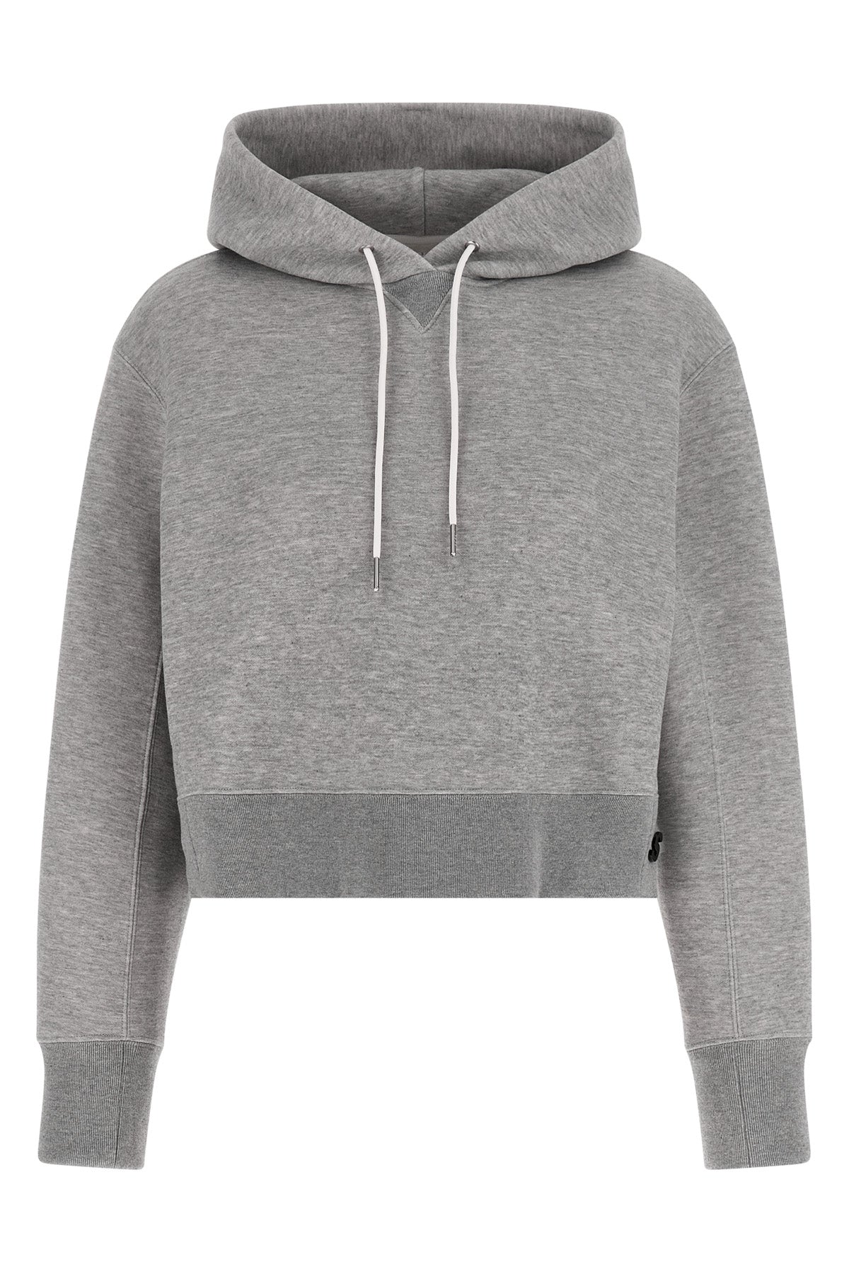 SACAI 3 sponge cropped hoodie in mélange cotton blend