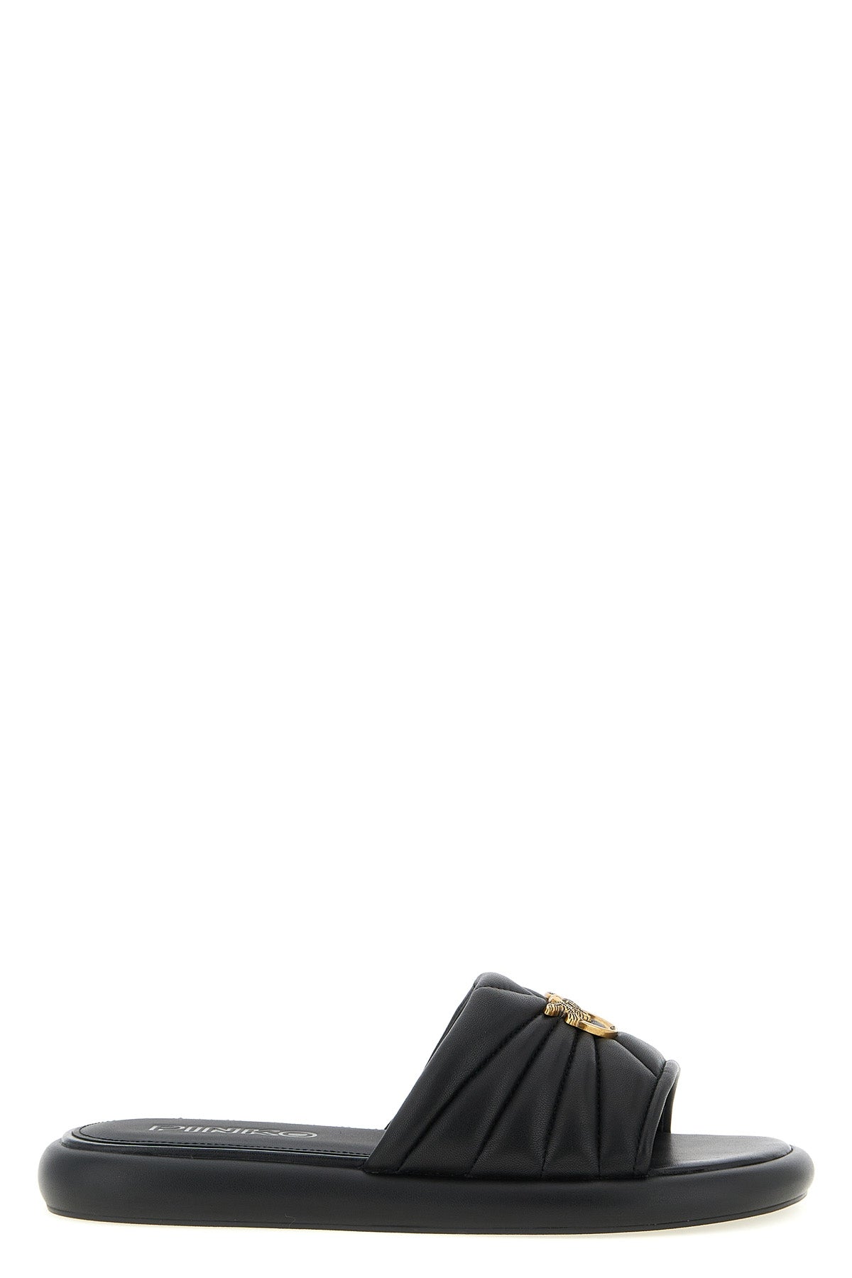 PINKO 36 fiona 03 quilted nappa leather slides