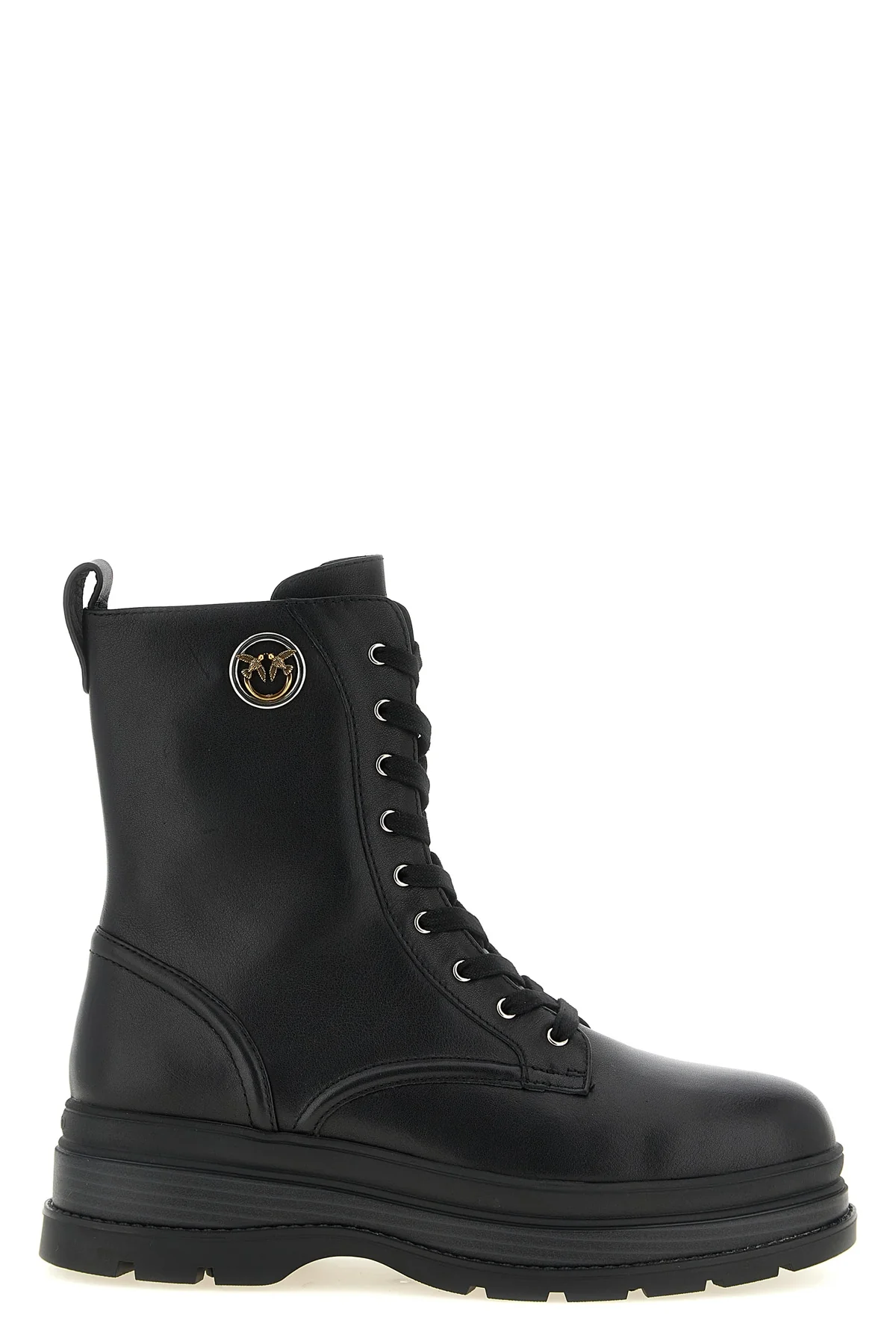 PINKO 36 the pinko lace-up ankle boots redefine urban volumes through a rigorous construc
