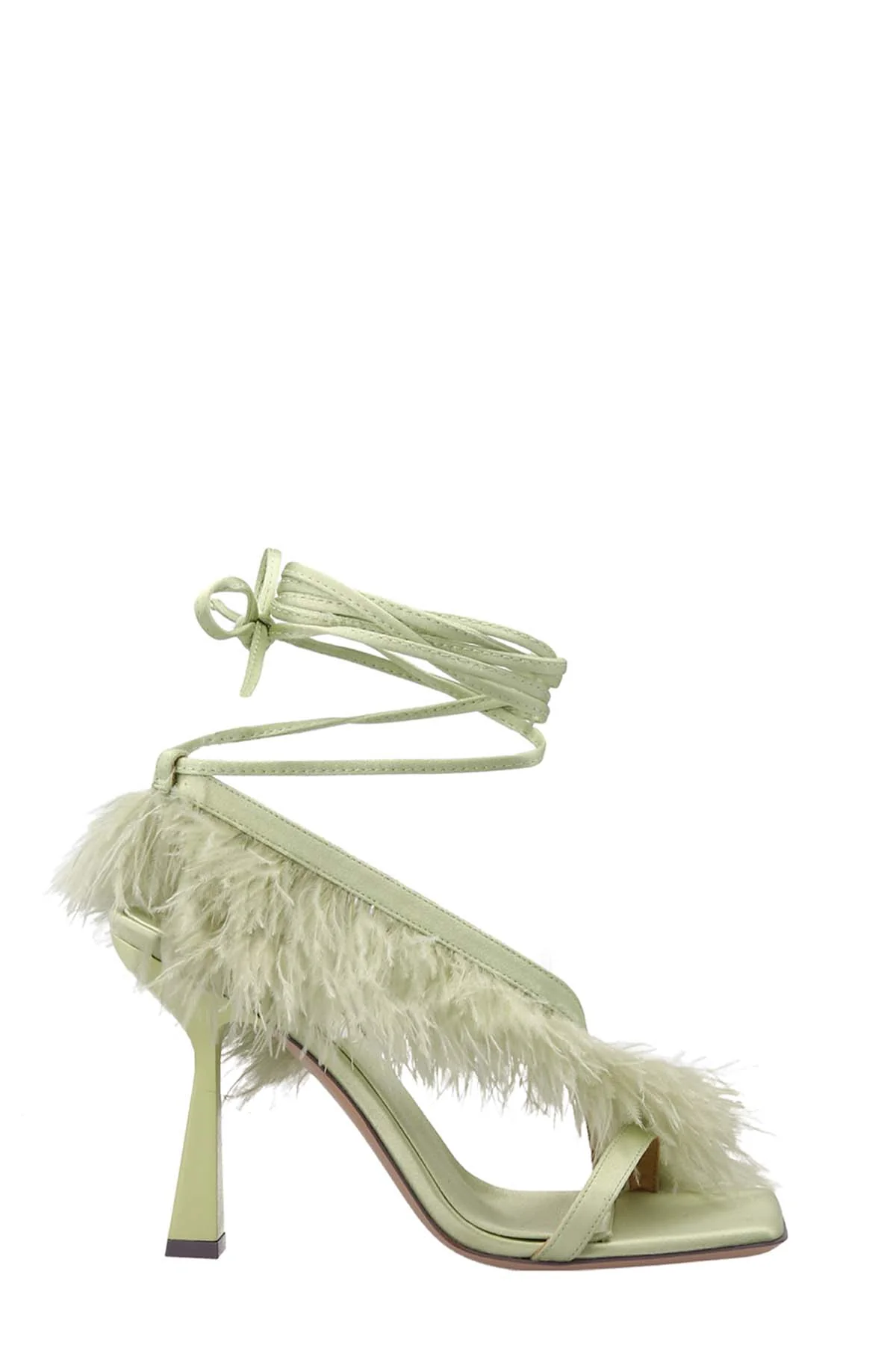 SEBASTIAN 36 feather wrap satin sandals