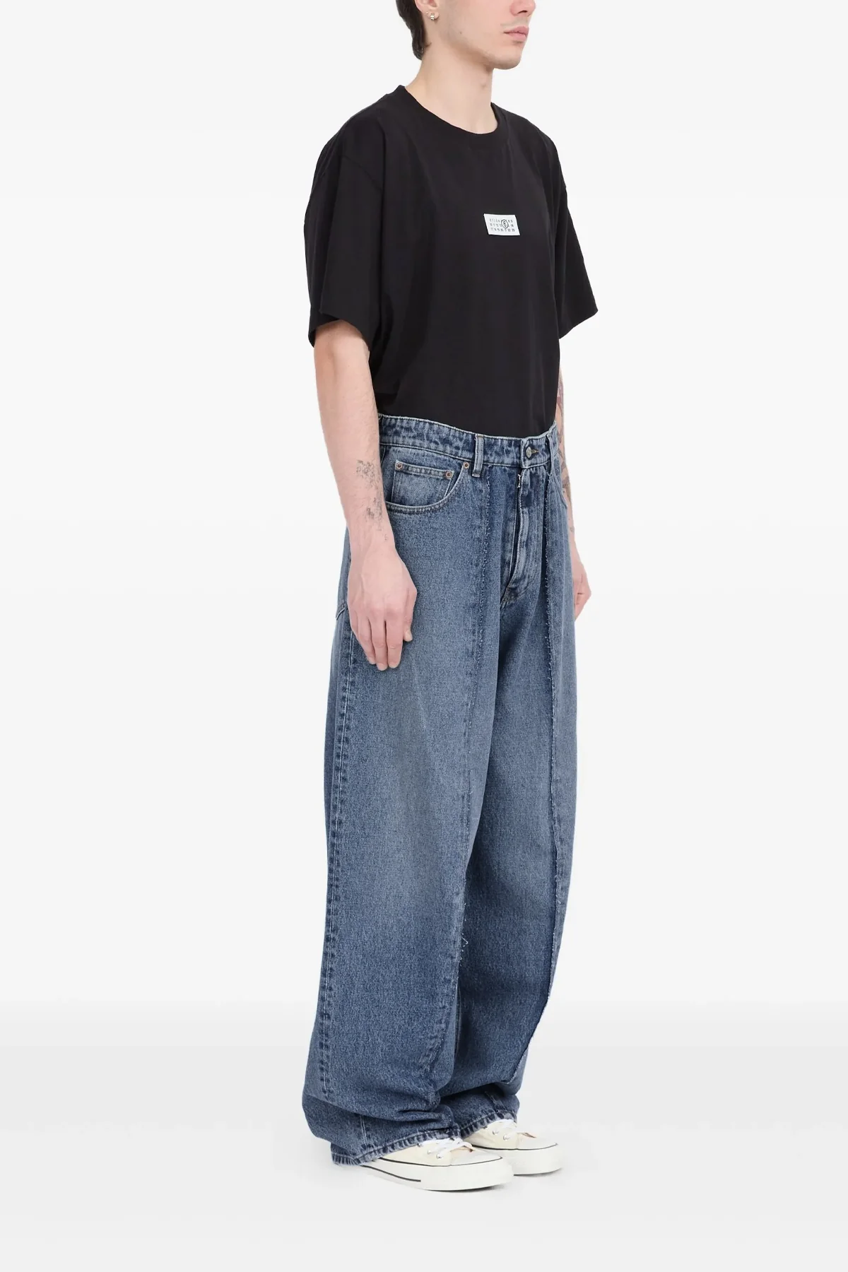 MM6 30 5 pockets wide leg jeans in cotton denim